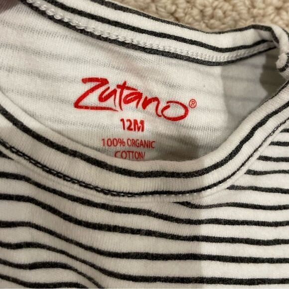 EUC Zutano Girls Onepiece Dress Sz. 12M Black and White - Picture 2 of 2